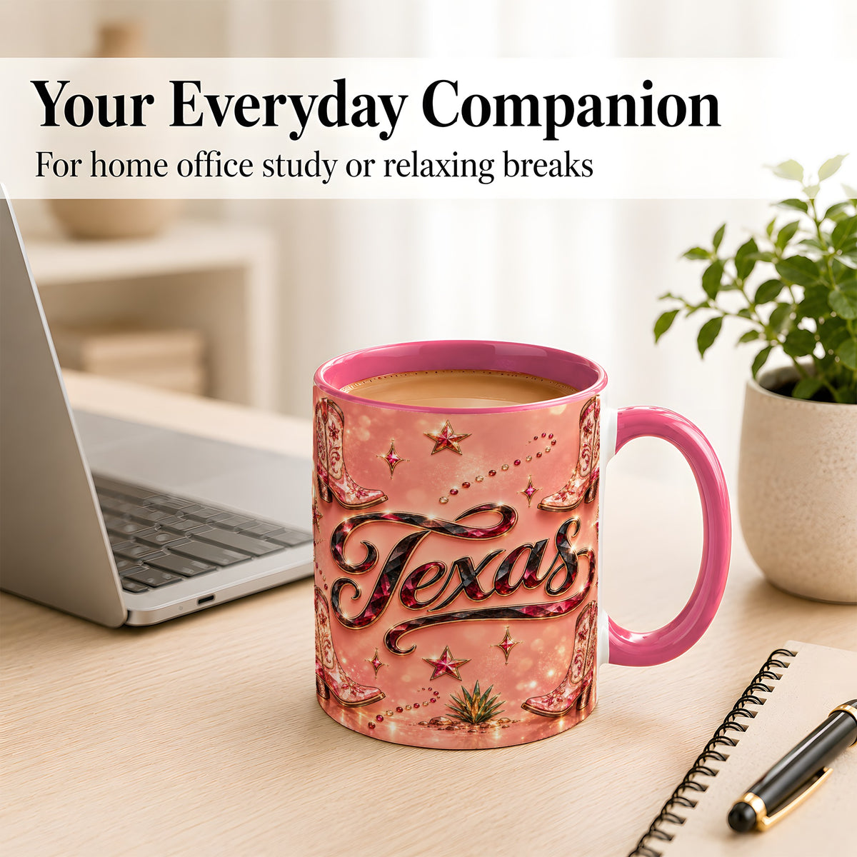 #pl[11oz|Pink] Western Cowboy Boots Coffee Mug, Pink Cowgirl Mug, Ceramic Cup