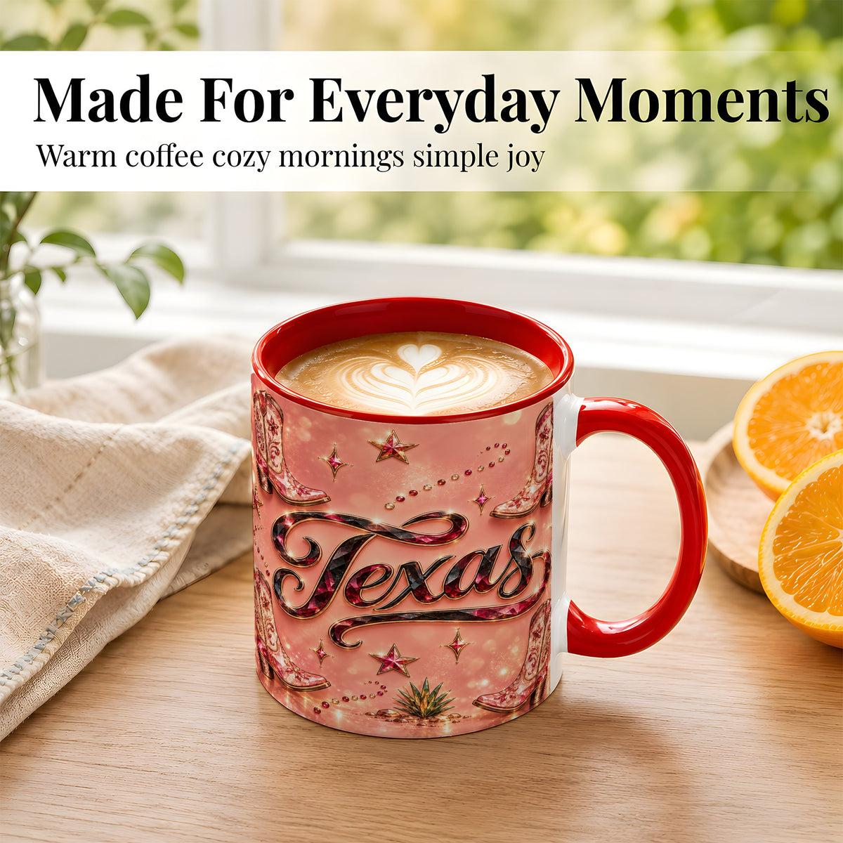 #pl[11oz|Red] Western Cowboy Boots Coffee Mug, Pink Cowgirl Mug, Ceramic Cup