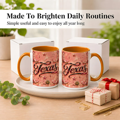 #pl[15oz|Orange] Western Cowboy Boots Coffee Mug, Pink Cowgirl Mug, Ceramic Cup