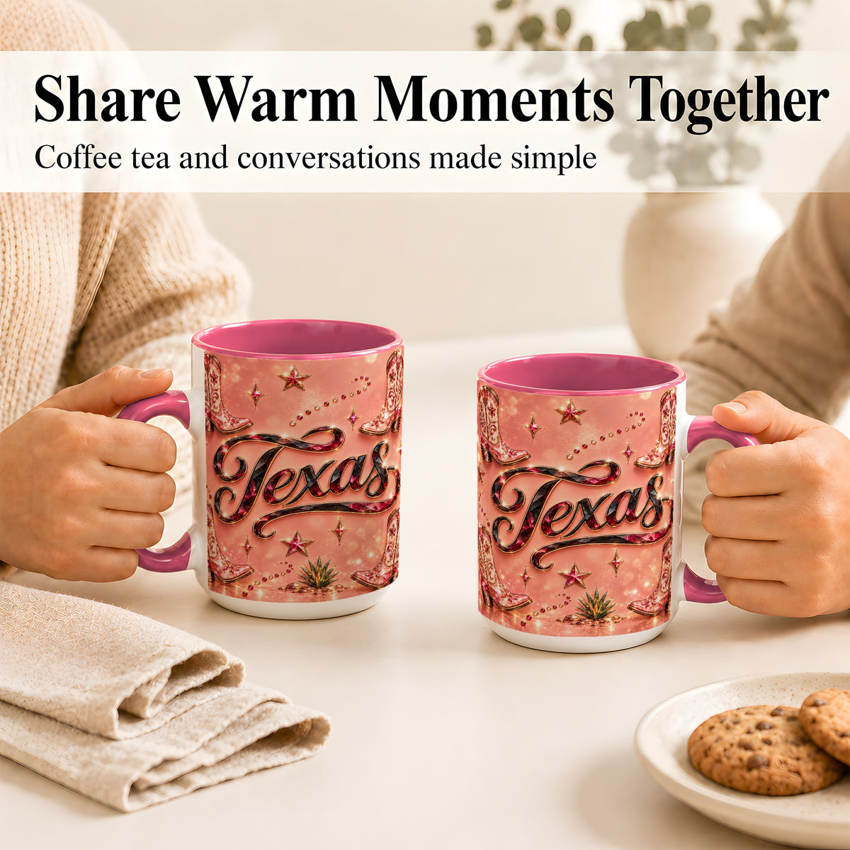 #pl[15oz|Pink] Western Cowboy Boots Coffee Mug, Pink Cowgirl Mug, Ceramic Cup