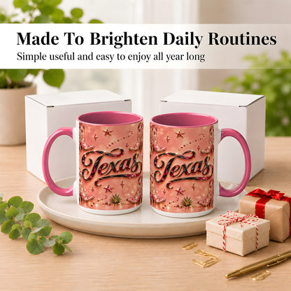 #pl[15oz|Pink] Western Cowboy Boots Coffee Mug, Pink Cowgirl Mug, Ceramic Cup