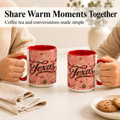 #pl[15oz|Red] Western Cowboy Boots Coffee Mug, Pink Cowgirl Mug, Ceramic Cup