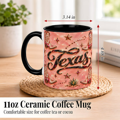 #pl[11oz|Black] Western Cowboy Boots Coffee Mug, Pink Western Mug, Ceramic Cup