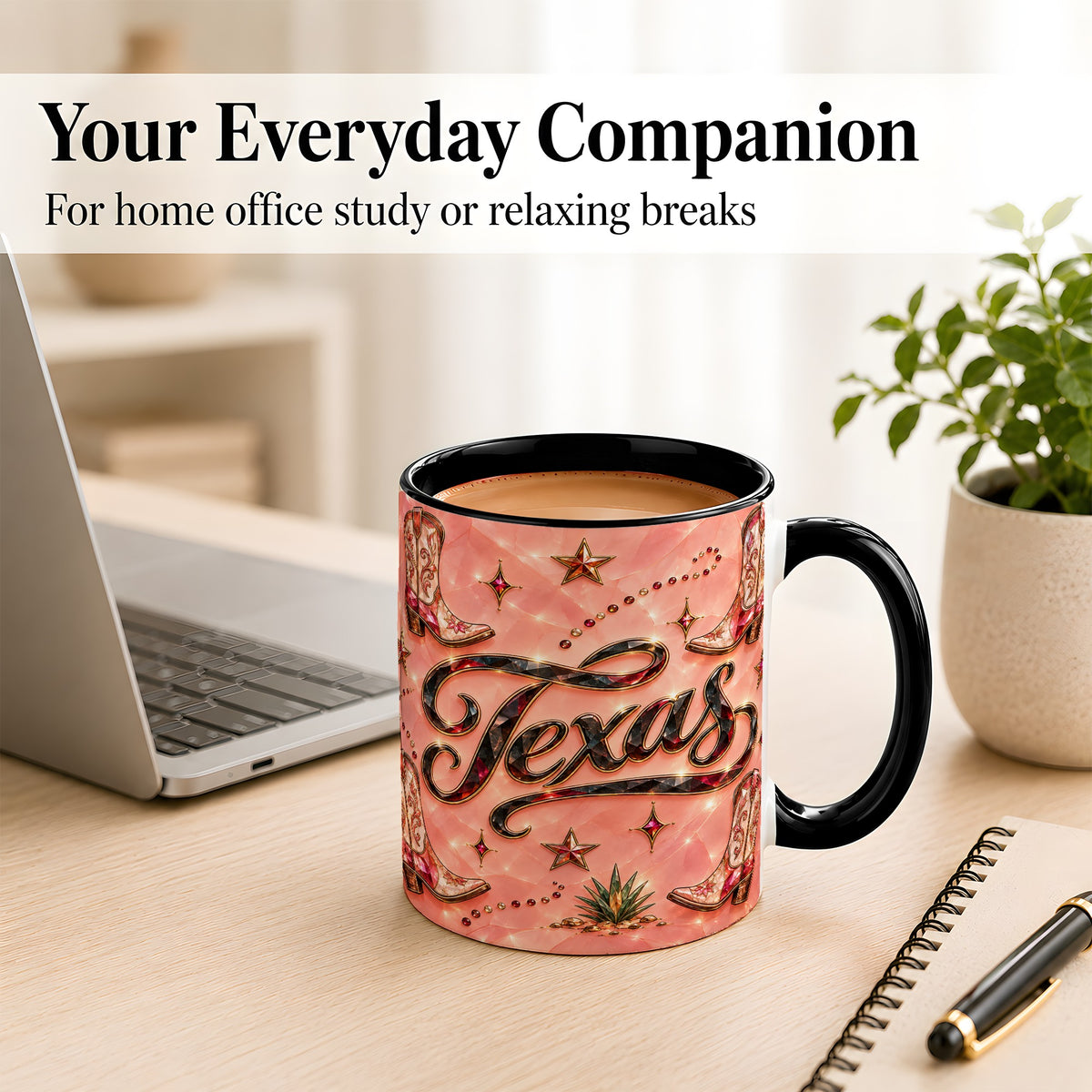 #pl[11oz|Black] Western Cowboy Boots Coffee Mug, Pink Western Mug, Ceramic Cup