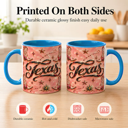 #pl[11oz|Blue] Western Cowboy Boots Coffee Mug, Pink Western Mug, Ceramic Cup
