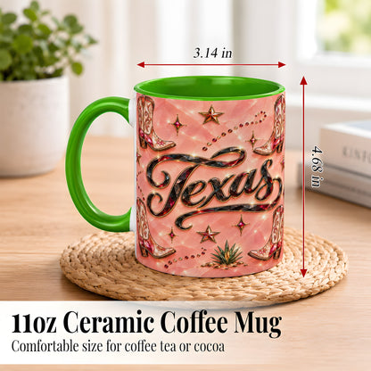 #pl[11oz|Green] Western Cowboy Boots Coffee Mug, Pink Western Mug, Ceramic Cup