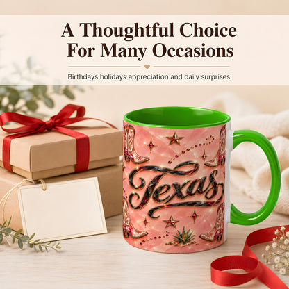 #pl[11oz|Green] Western Cowboy Boots Coffee Mug, Pink Western Mug, Ceramic Cup