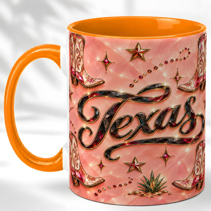 #pl[11oz|Orange] Western Cowboy Boots Coffee Mug, Pink Western Mug, Ceramic Cup