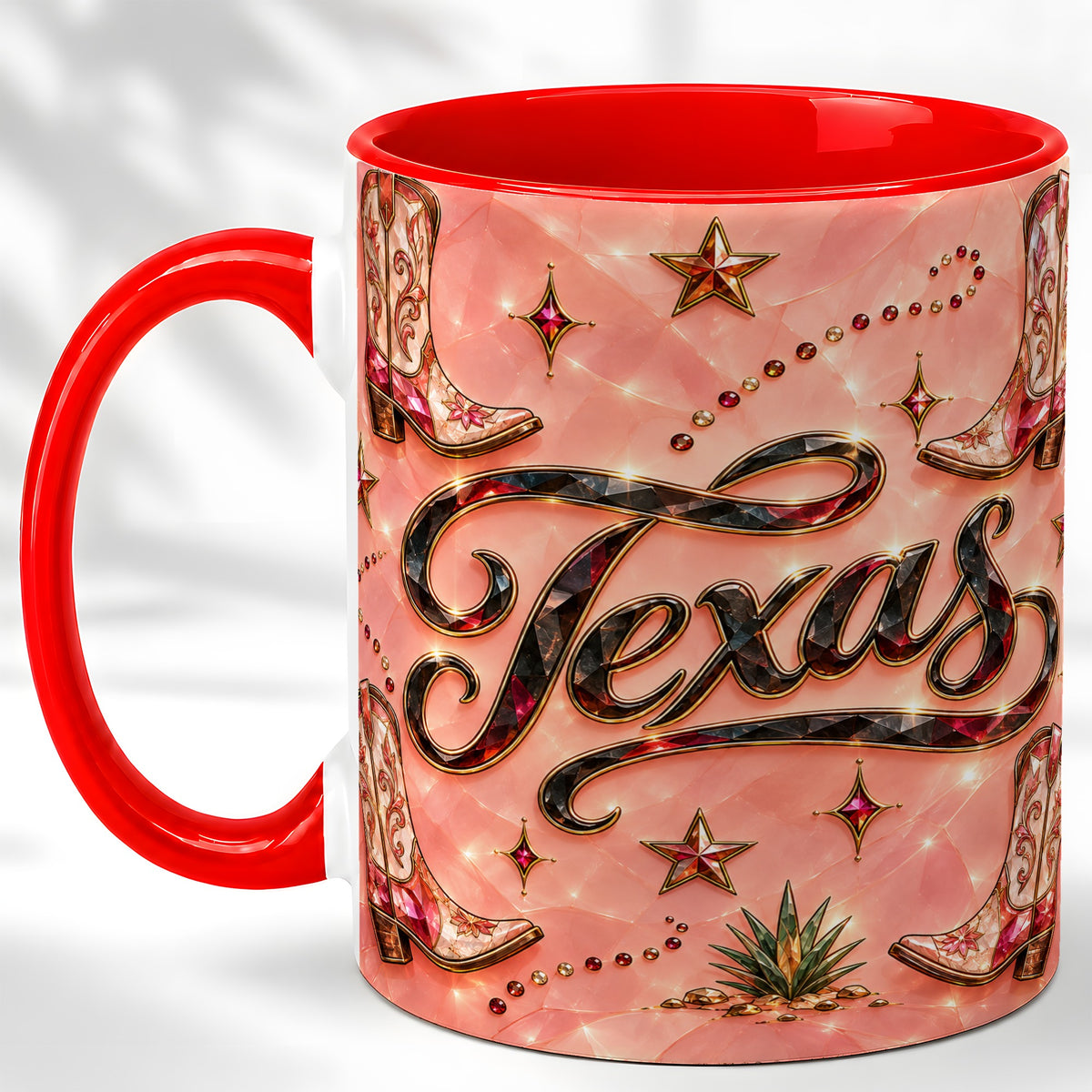 Western Cowboy Boots Coffee Mug, Pink Western Mug, Ceramic Cup