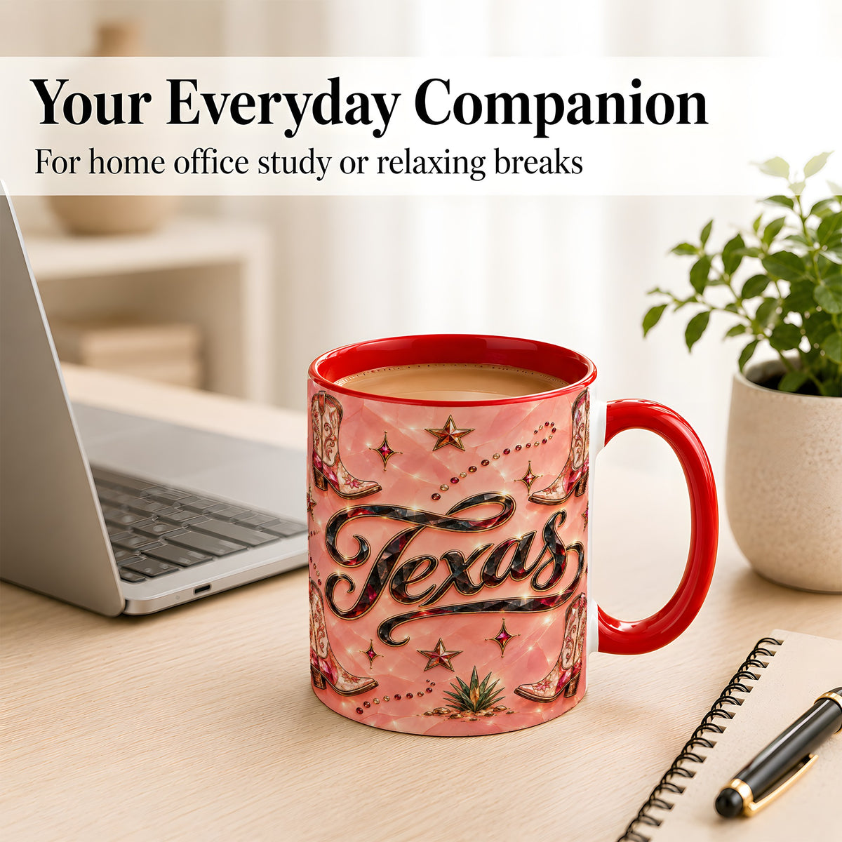 #pl[11oz|Red] Western Cowboy Boots Coffee Mug, Pink Western Mug, Ceramic Cup