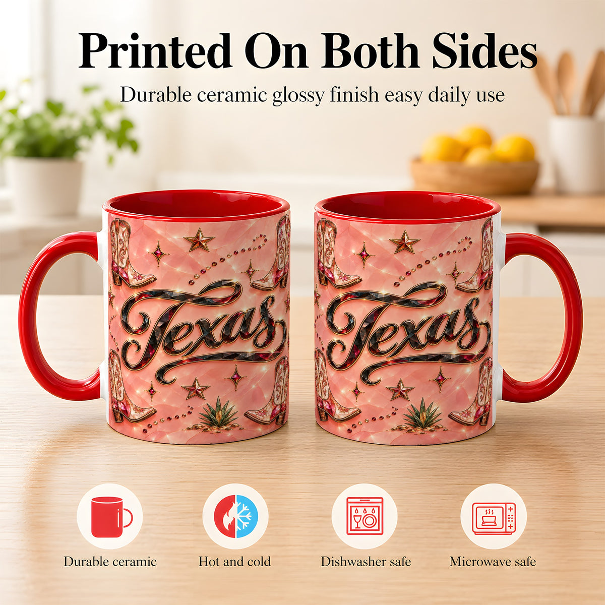 #pl[11oz|Red] Western Cowboy Boots Coffee Mug, Pink Western Mug, Ceramic Cup