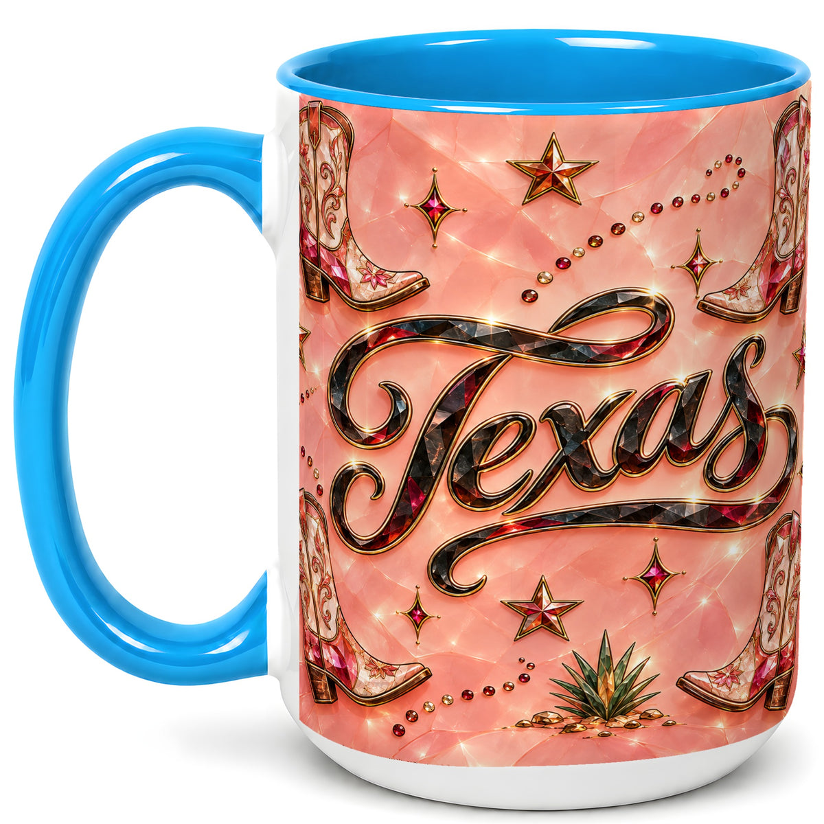 #pl[15oz|Blue] Western Cowboy Boots Coffee Mug, Pink Western Mug, Ceramic Cup