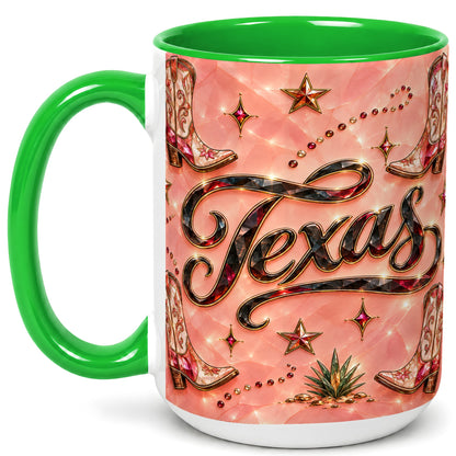 #pl[15oz|Green] Western Cowboy Boots Coffee Mug, Pink Western Mug, Ceramic Cup