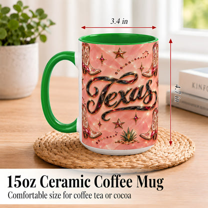#pl[15oz|Green] Western Cowboy Boots Coffee Mug, Pink Western Mug, Ceramic Cup