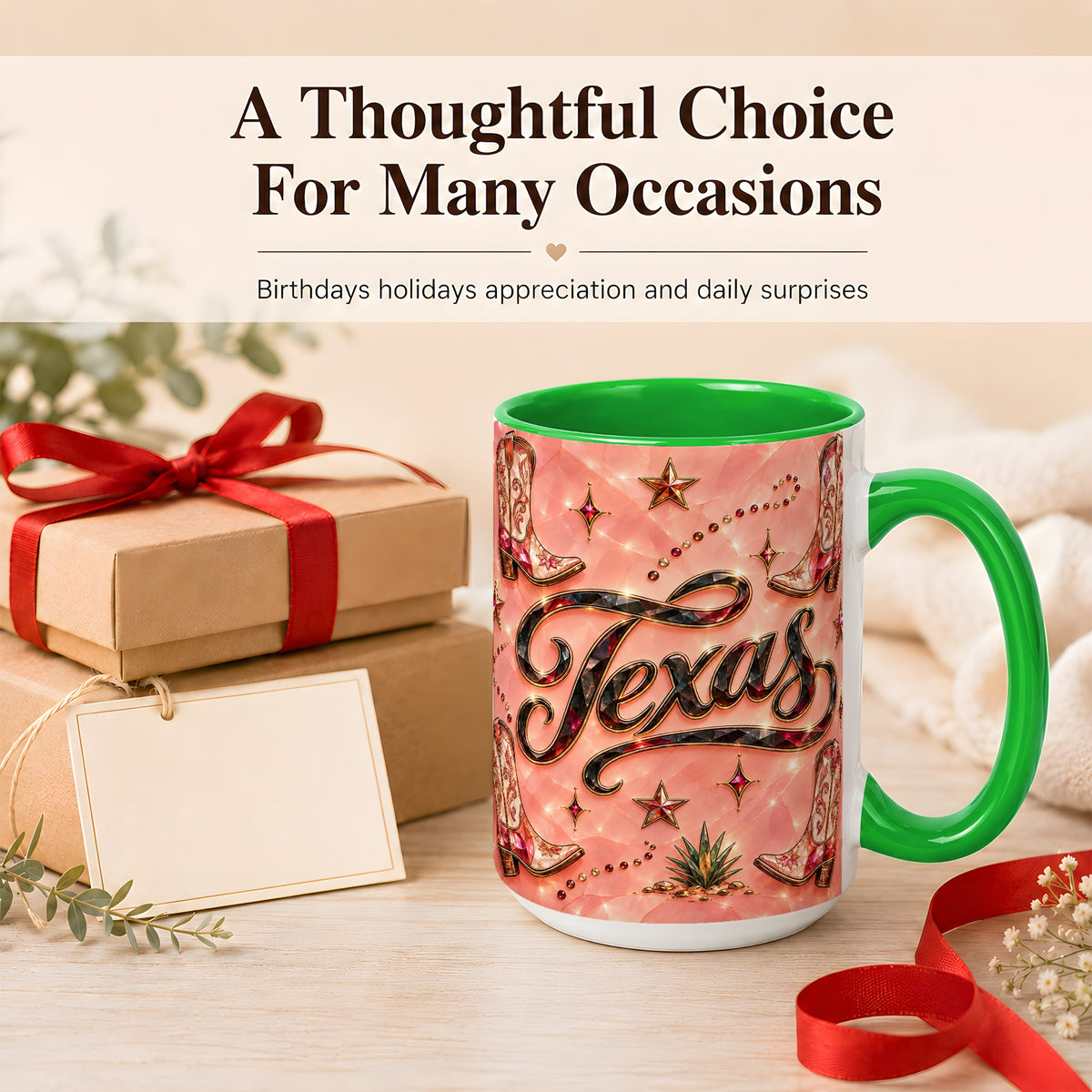 #pl[15oz|Green] Western Cowboy Boots Coffee Mug, Pink Western Mug, Ceramic Cup