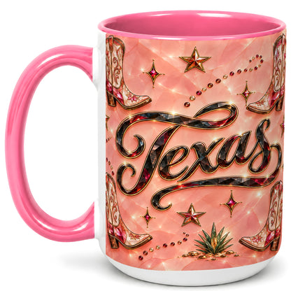 #pl[15oz|Pink] Western Cowboy Boots Coffee Mug, Pink Western Mug, Ceramic Cup