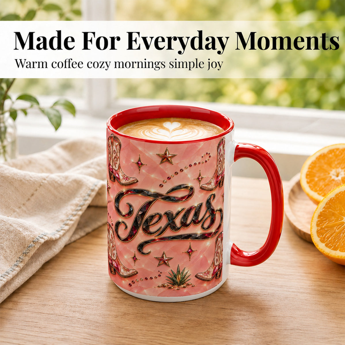 #pl[15oz|Red] Western Cowboy Boots Coffee Mug, Pink Western Mug, Ceramic Cup