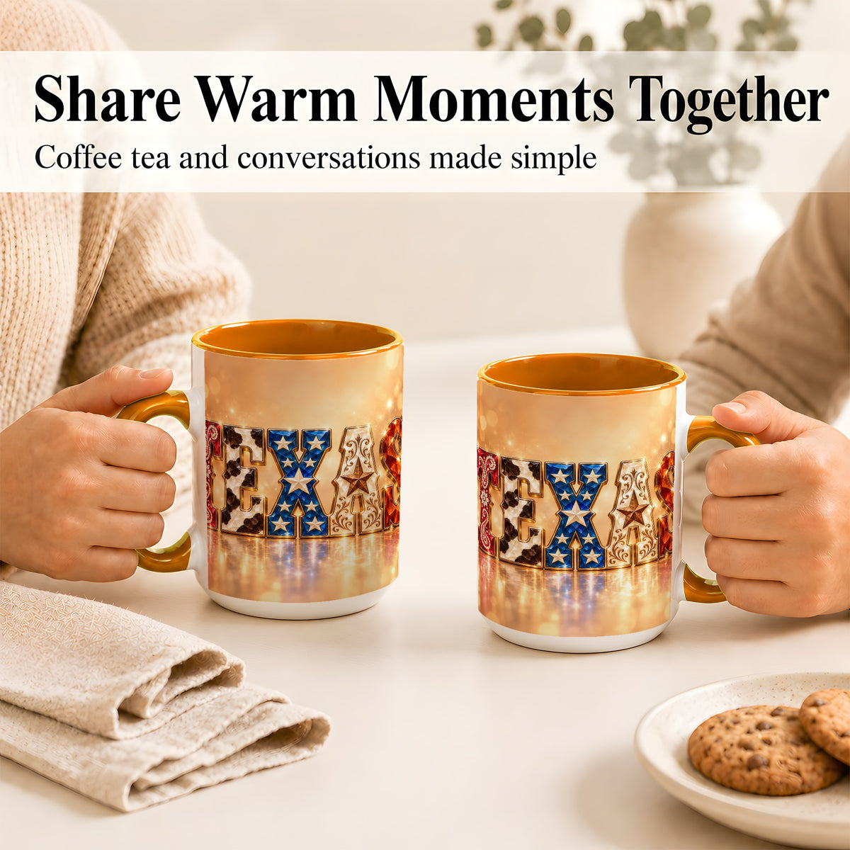 #pl[15oz|Orange] Texas Jeweled Coffee Mug, Western State Mug, Ceramic Cup
