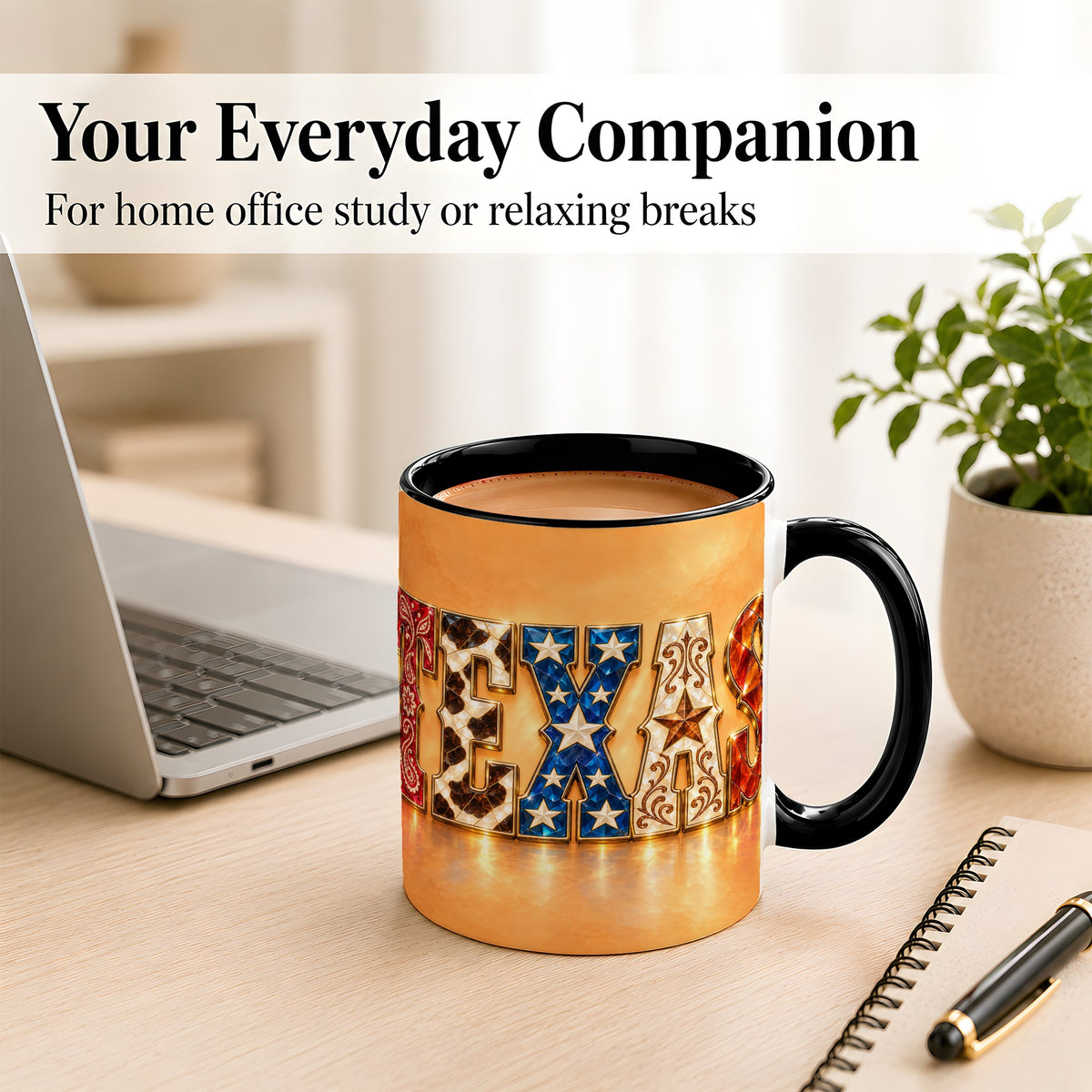 #pl[11oz|Black] Texas Gemstone Coffee Mug, Western Star Mug, Ceramic Cup