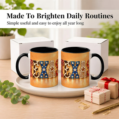 #pl[11oz|Black] Texas Gemstone Coffee Mug, Western Star Mug, Ceramic Cup
