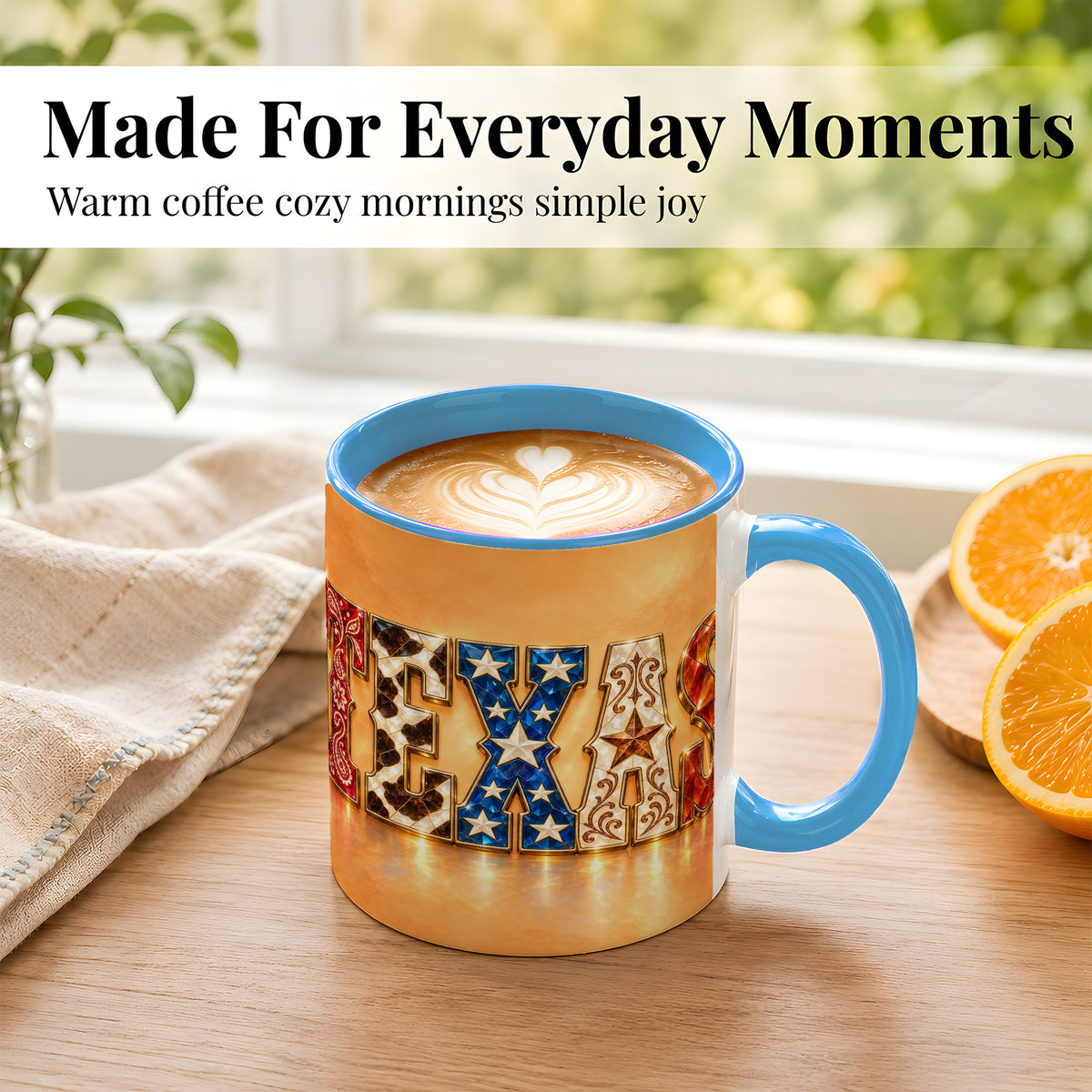#pl[11oz|Blue] Texas Gemstone Coffee Mug, Western Star Mug, Ceramic Cup