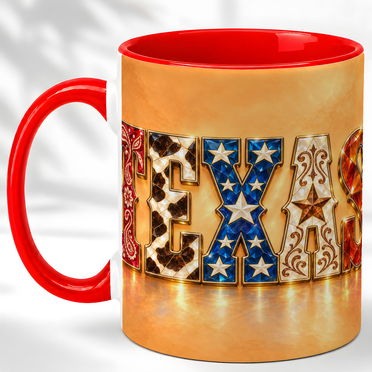 Texas Gemstone Coffee Mug, Western Star Mug, Ceramic Cup