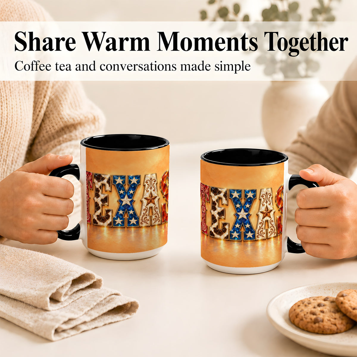 #pl[15oz|Black] Texas Gemstone Coffee Mug, Western Star Mug, Ceramic Cup