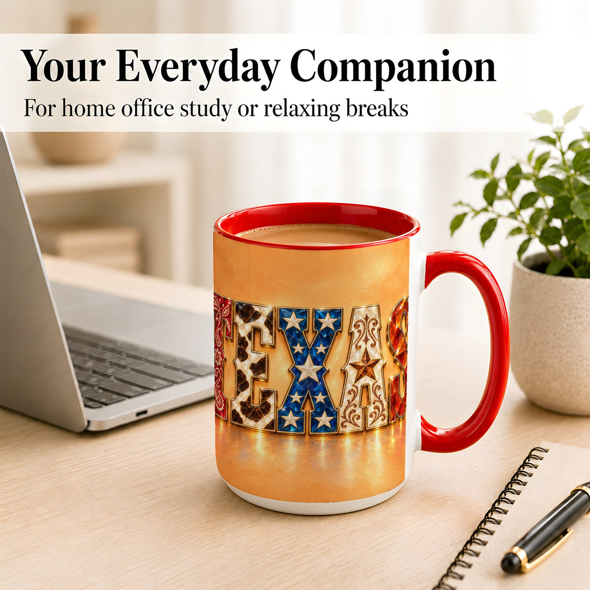 #pl[15oz|Red] Texas Gemstone Coffee Mug, Western Star Mug, Ceramic Cup