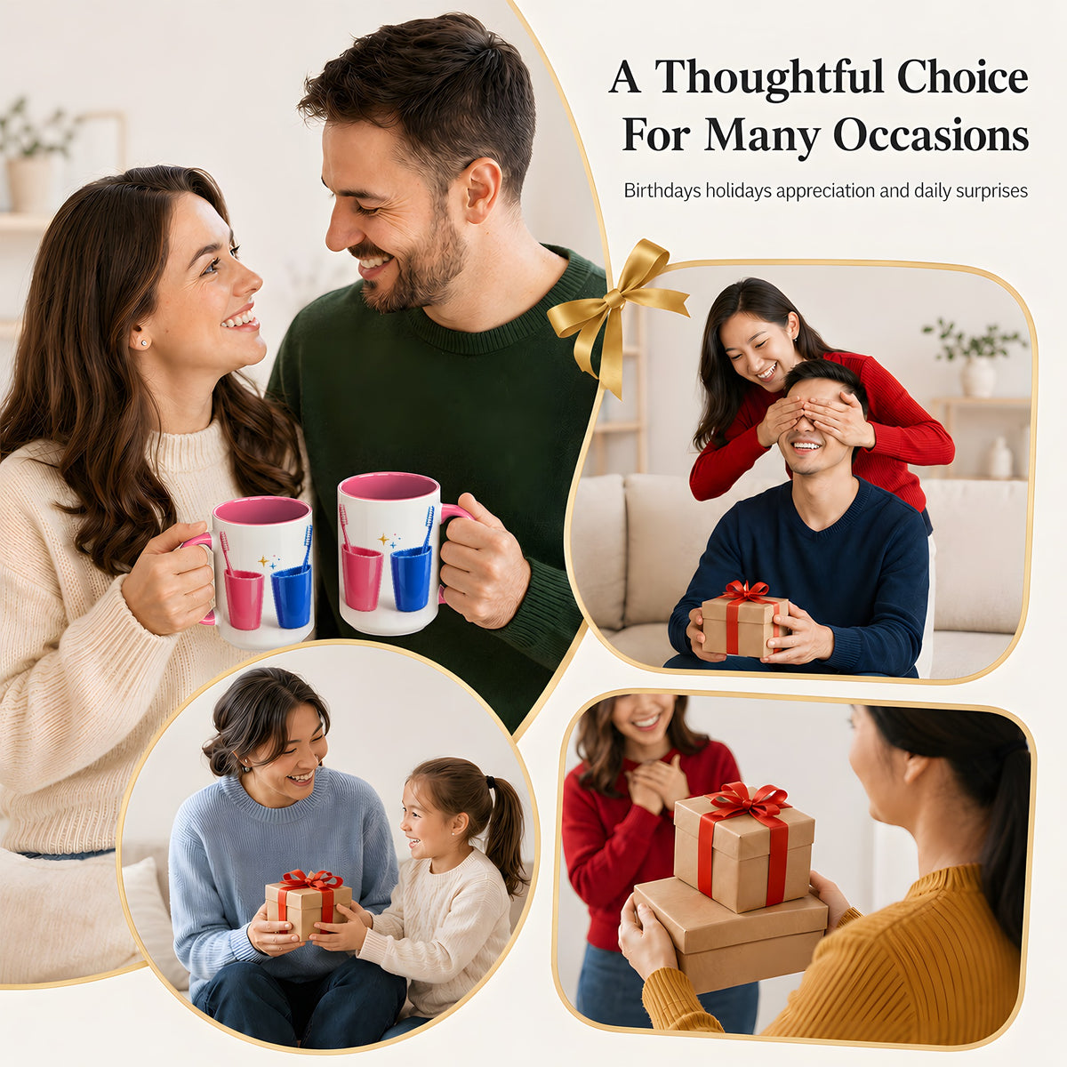 #pl[15oz|Pink] Pink Blue Toothbrush Pair Coffee Mug, Dental Theme Mug, Ceramic Cup