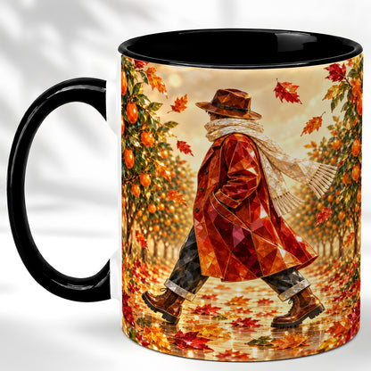 #pl[11oz|Black] Gemstone Orchard Coffee Mug, Autumn Citrus Mug, Ceramic Cup