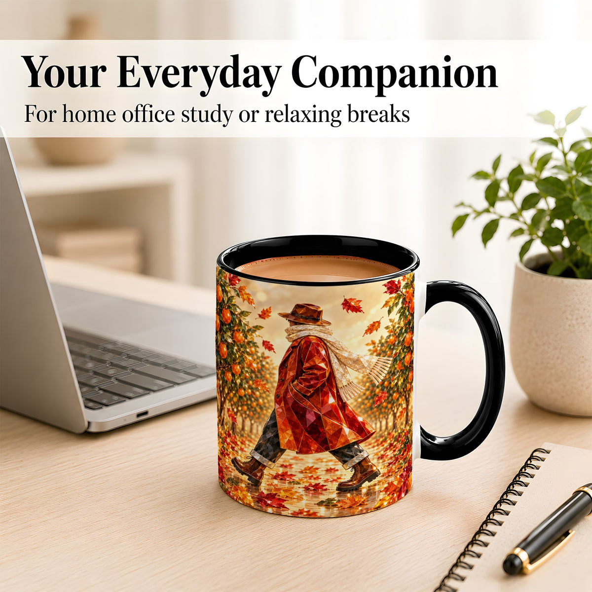#pl[11oz|Black] Gemstone Orchard Coffee Mug, Autumn Citrus Mug, Ceramic Cup