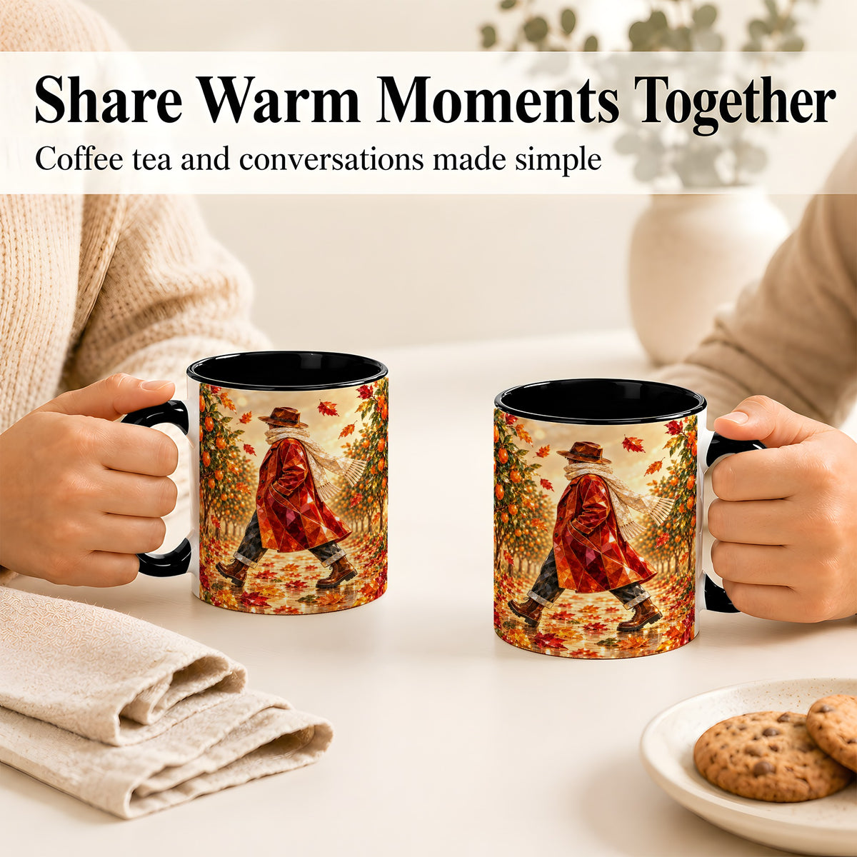 #pl[11oz|Black] Gemstone Orchard Coffee Mug, Autumn Citrus Mug, Ceramic Cup