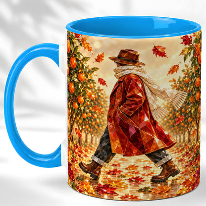 #pl[11oz|Blue] Gemstone Orchard Coffee Mug, Autumn Citrus Mug, Ceramic Cup
