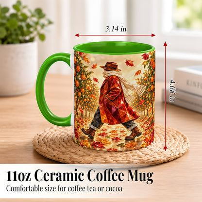 #pl[11oz|Green] Gemstone Orchard Coffee Mug, Autumn Citrus Mug, Ceramic Cup