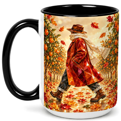 #pl[15oz|Black] Gemstone Orchard Coffee Mug, Autumn Citrus Mug, Ceramic Cup