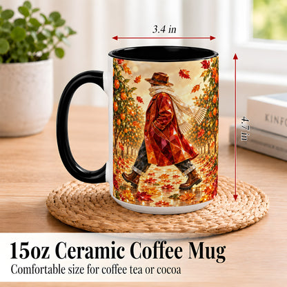#pl[15oz|Black] Gemstone Orchard Coffee Mug, Autumn Citrus Mug, Ceramic Cup