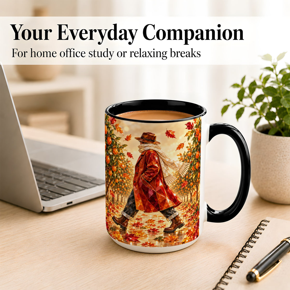 #pl[15oz|Black] Gemstone Orchard Coffee Mug, Autumn Citrus Mug, Ceramic Cup