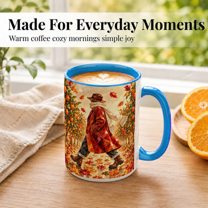 #pl[15oz|Blue] Gemstone Orchard Coffee Mug, Autumn Citrus Mug, Ceramic Cup