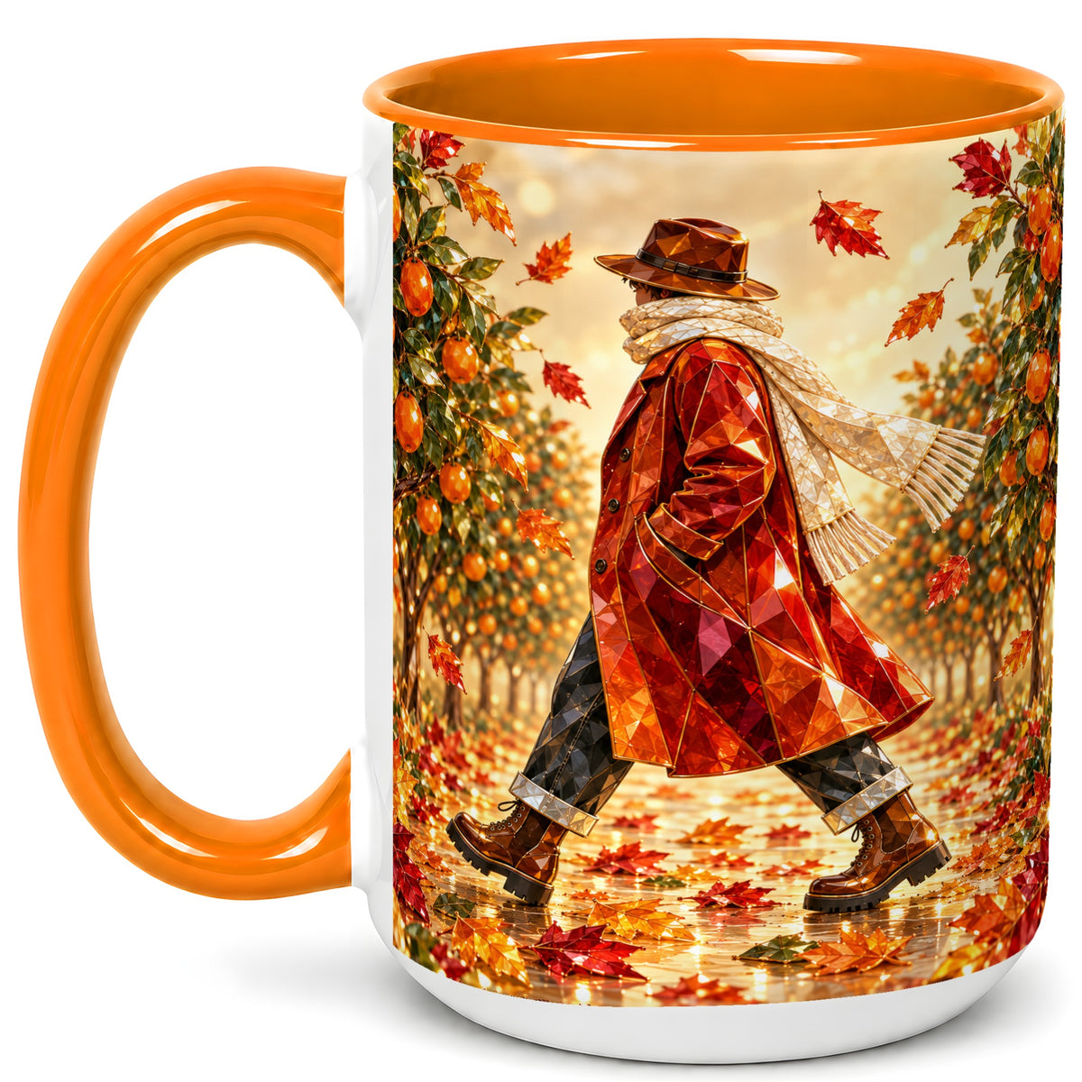 #pl[15oz|Orange] Gemstone Orchard Coffee Mug, Autumn Citrus Mug, Ceramic Cup