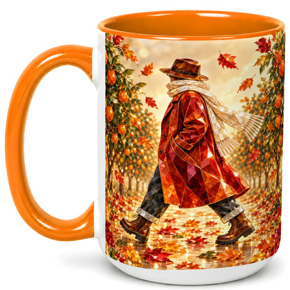 #pl[15oz|Orange] Gemstone Orchard Coffee Mug, Autumn Citrus Mug, Ceramic Cup