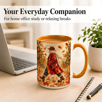 #pl[15oz|Orange] Gemstone Orchard Coffee Mug, Autumn Citrus Mug, Ceramic Cup