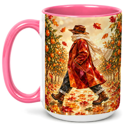 #pl[15oz|Pink] Gemstone Orchard Coffee Mug, Autumn Citrus Mug, Ceramic Cup