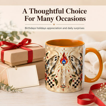 #pl[11oz|Orange] Crystal Moth Candle Coffee Mug, Gothic Moth Mug, Ceramic Cup