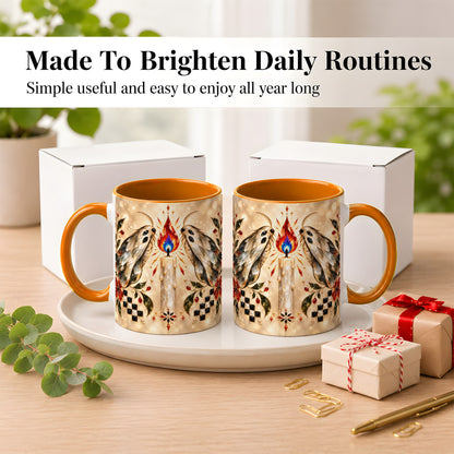#pl[11oz|Orange] Crystal Moth Candle Coffee Mug, Gothic Moth Mug, Ceramic Cup