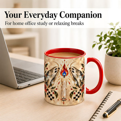#pl[11oz|Red] Crystal Moth Candle Coffee Mug, Gothic Moth Mug, Ceramic Cup