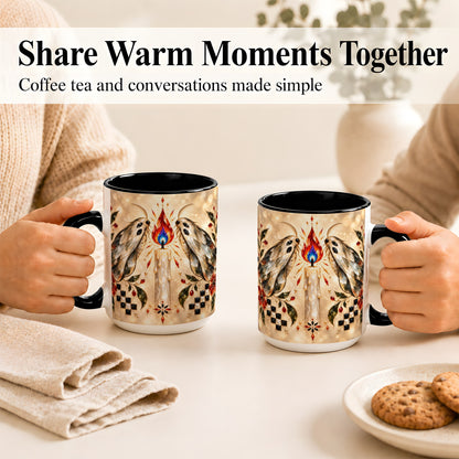 #pl[15oz|Black] Crystal Moth Candle Coffee Mug, Gothic Moth Mug, Ceramic Cup
