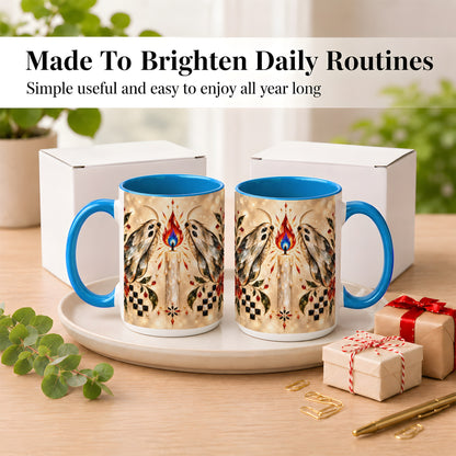 #pl[15oz|Blue] Crystal Moth Candle Coffee Mug, Gothic Moth Mug, Ceramic Cup