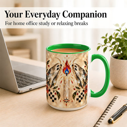 #pl[15oz|Green] Crystal Moth Candle Coffee Mug, Gothic Moth Mug, Ceramic Cup