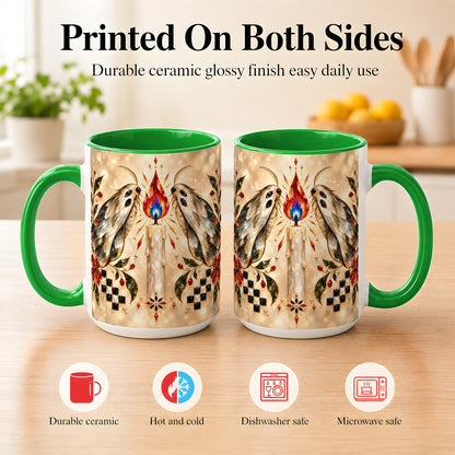 #pl[15oz|Green] Crystal Moth Candle Coffee Mug, Gothic Moth Mug, Ceramic Cup