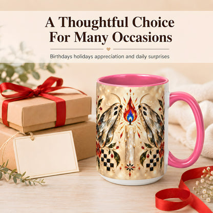 #pl[15oz|Pink] Crystal Moth Candle Coffee Mug, Gothic Moth Mug, Ceramic Cup